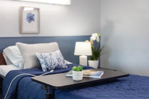 A resident's bedside at Sunnyvale Post Acute