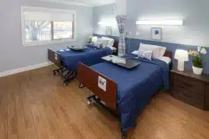 Two beds in a semi private room at Sunnyvale Post Acute