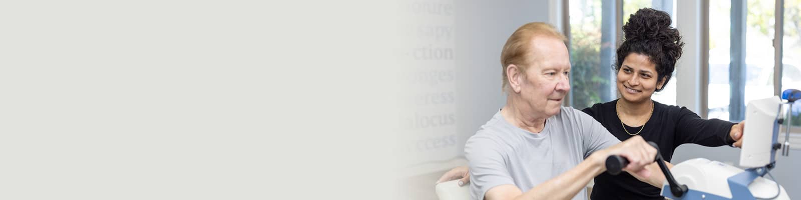 A physical therapist helping an elderly man so therapy at Sunnyvale Post Acute